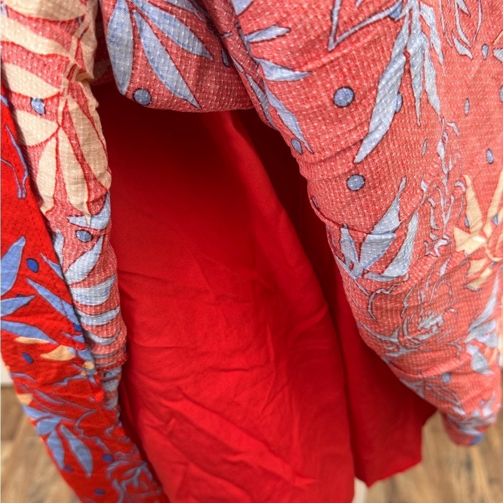 Lost + Wander Still On Vacay Smocked Tropical Midi Dress NWT XS Ruffle - Picture 7 of 12